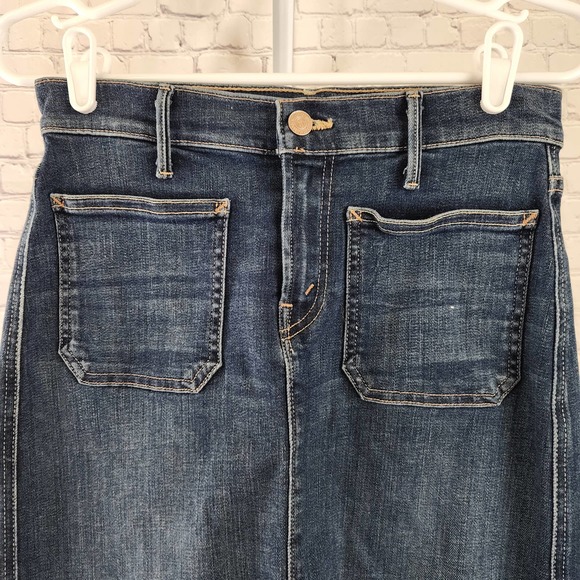 MOTHER Blue Denim Midi Skirt - Picture 2 of 8